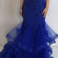 Elegantes königsblaues Meerjungfrau-Abendkleid, königsblaues Abendkleid fg4810