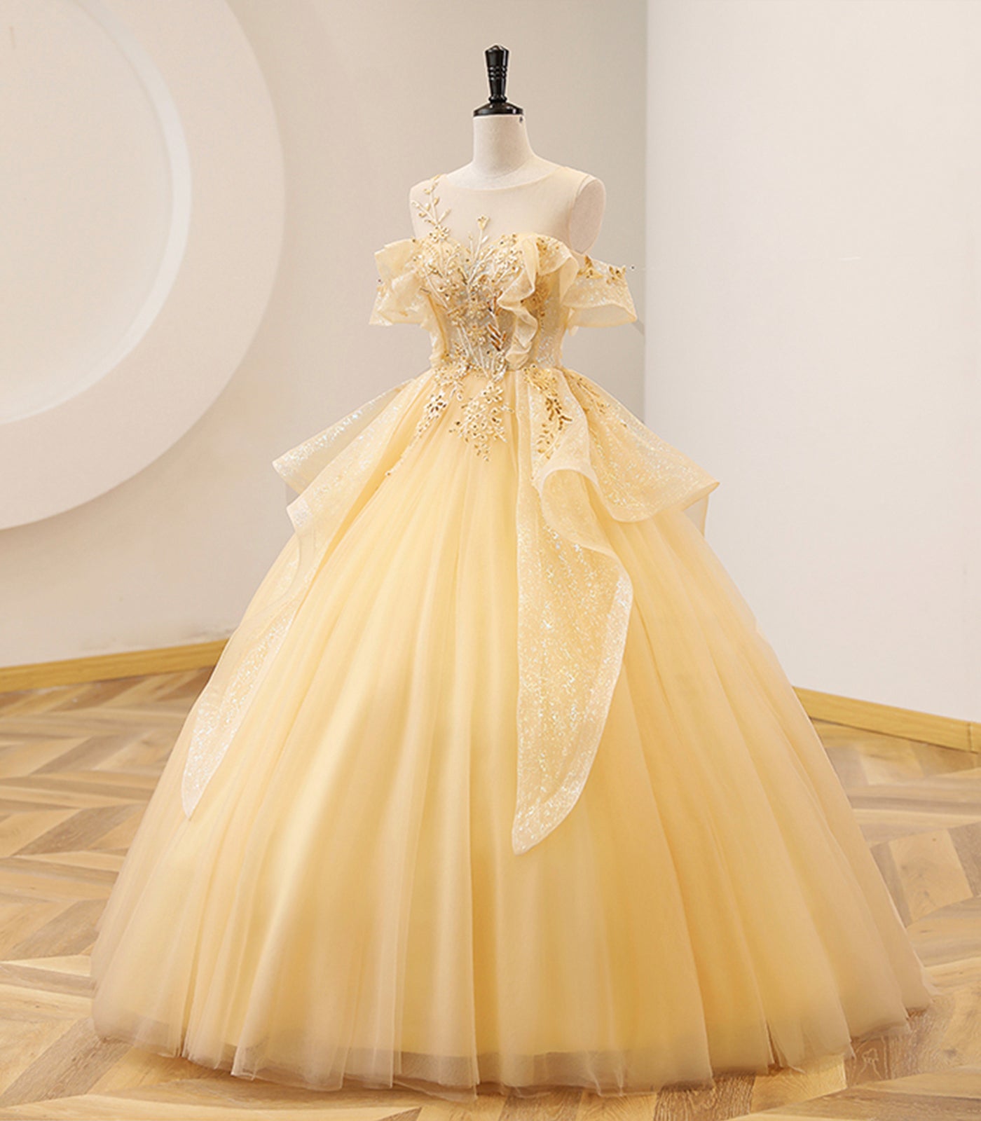 YELLOW BALL GOWN BEADED SWEET 16 DRESS, YELLOW LONG PROM DRESS FORMAL formalgowns YELLOW BALL GOWN BEADED SWEET 16 DRESS, YELLOW LONG PROM DRESS FORMAL formalgowns