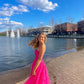 Sweetheart A-Line Long Party Prom Dress with Appliques And Split    fg4579