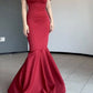 Off The Shoulder Red Mermaid Prom Dresses Party Gowns     fg4562
