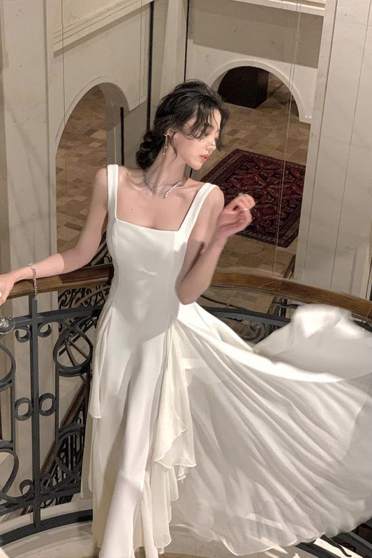 A Line Square Neck Prom Dress, Elegant Evening Gown    fg4518