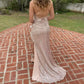 Light champagne sequin prom dresses, evening dresses,party dresses, sexy formal dress      fg3355