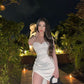Sexy White Homecoming Dress,White Party Dress     fg4558