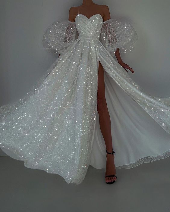 Puffy sleeves long prom dress formal evening dress fg4803 formalgowns Puffy sleeves long prom dress formal evening dress fg4803 formalgowns