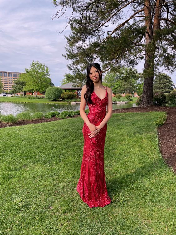 Elegant Red Sequins Long Prom Dress, Formal Gown fg5259 formalgowns Elegant Red Sequins Long Prom Dress, Formal Gown fg5259 formalgowns