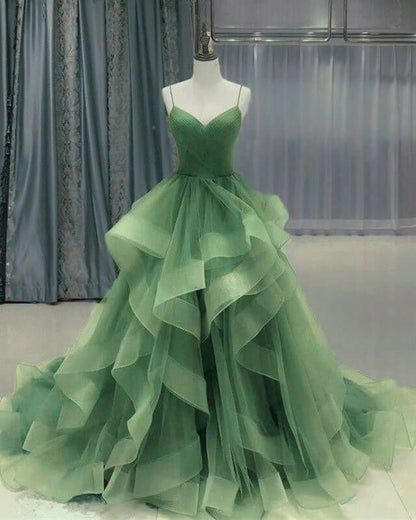 Sage Green Quinceanera Dresses Organza Ruffles With Spaghetti Straps Dress fg4615 Sage Green Quinceanera Dresses Organza Ruffles With Spaghetti Straps Dress fg4615