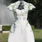 a-line floral lace short homecoming dress 18th birthday outfits       fg5166