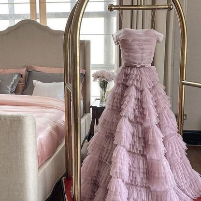 Tulle Prom Dresses, Fashion Formal Dresses, Off The Shoulder Prom Dresses, Evening Dresses   fg5146