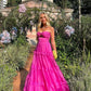 Hot Pink Formal Occasion Dress Sweetheart Organza Long Party Dress Tiered Sleeveless Sexy Evening Gowns    fg4461