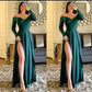 Newest Mermaid Long Sleeves Side Slit Evening Formal Long Prom Dresses       fg4846