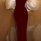 Burgundy Sweetheart Mermaid Velvet Prom Dress With Removable Sleeves     fg5032