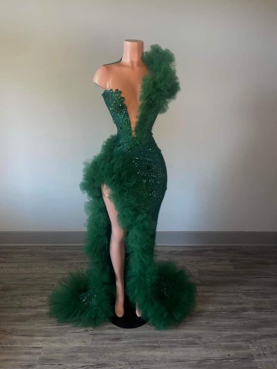 Green sequin prom dress Long Party Dress fg5294 – formalgowns