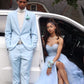 Light Blue A-line Long Prom Dress,Blue Graduation Dress    fg5099