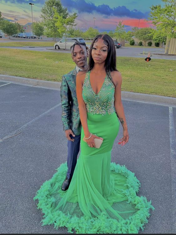 Green Beaded Mermaid Long Prom Dresses fg5260 formalgowns Green Beaded Mermaid Long Prom Dresses fg5260 formalgowns