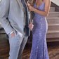 Elegant Purple Sequins Mermaid Prom Dress,Winter Dance Dress       fg4706