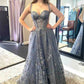 Off Shoulder Smoke Gray Lace Long Prom Dress, Smoke Gray Lace Formal Graduation Evening Dress      fg5035