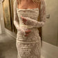 Wedding Dresses Long Sleeves Spaghetti Straps Long Wedding Party Gowns Custom Made     fg5104