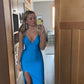 Sexy Blue Mermaid Prom Dresses, Long Evening Party Dress        fg4241