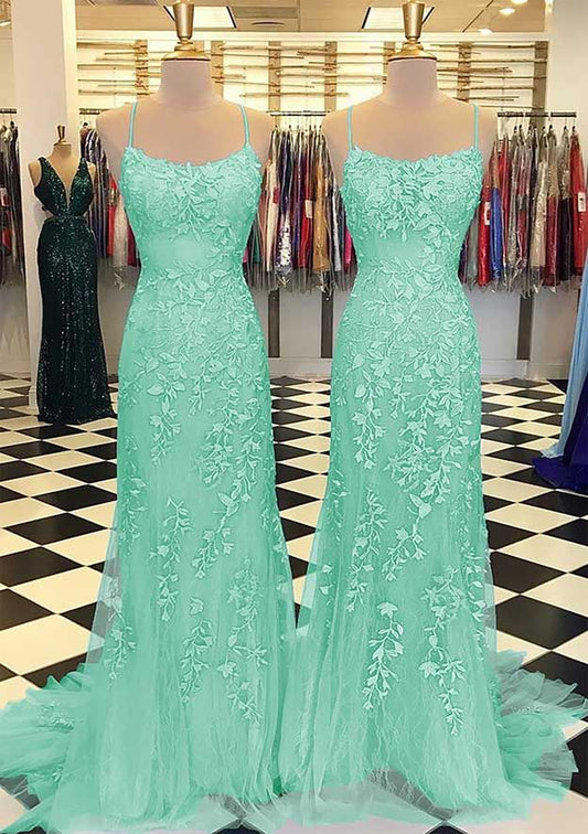 Custom Made Appliques Mermaid Lace Prom Dress       fg4261