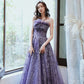 Dark Purple Tulle Style Evening Gown, Purple A-line Long Prom Dress Party Dress      fg4008