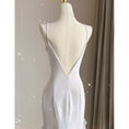 White Sheath Halter Backless Wedding Dress fg3671 – formalgowns