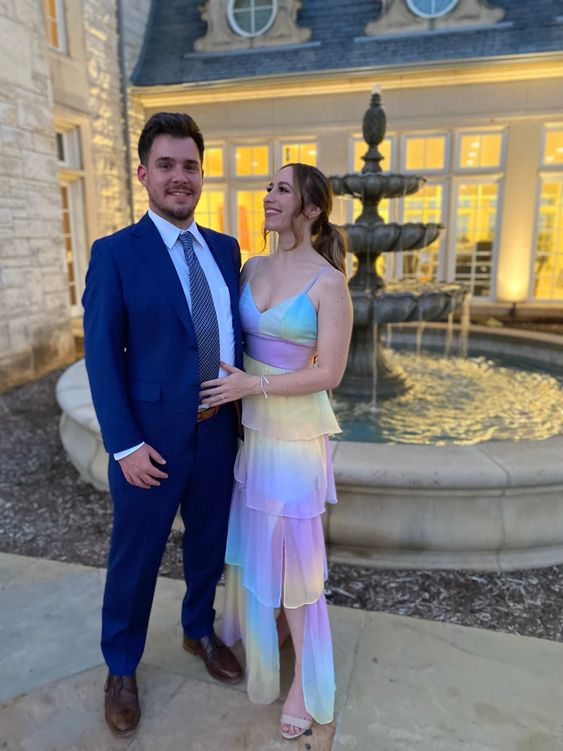 Maxi Dress Rainbow Chiffon long prom dresses, evening dresses,party dr formalgowns Maxi Dress Rainbow Chiffon long prom dresses, evening dresses,party dr formalgowns