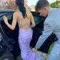 Purple Mermaid Prom Dresses Lace Appliques Evening Party Formal Gowns      fg3775