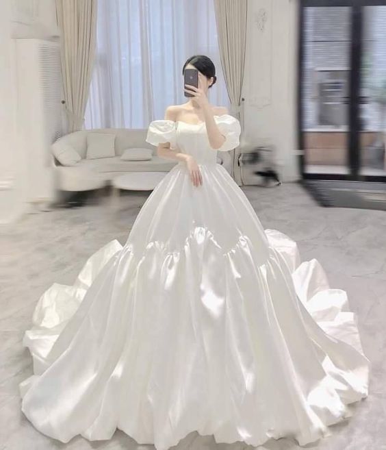 A Line White Prom Dresses Ball Gown Wedding Dress Evening Dress fg4131 ...