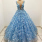 A Line Blue Formal Gown Dress Long Prom Dress Evening Dress        fg4309