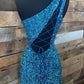 Sparkle Blue Sequin One Shoulder Bodycon Party Dress     fg4346