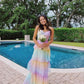 Maxi Dress Rainbow Chiffon long prom dresses, evening dresses,party dresses, formal dress      fg3395