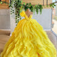 Yellow Long Ball Gown Prom Dresses       fg4329