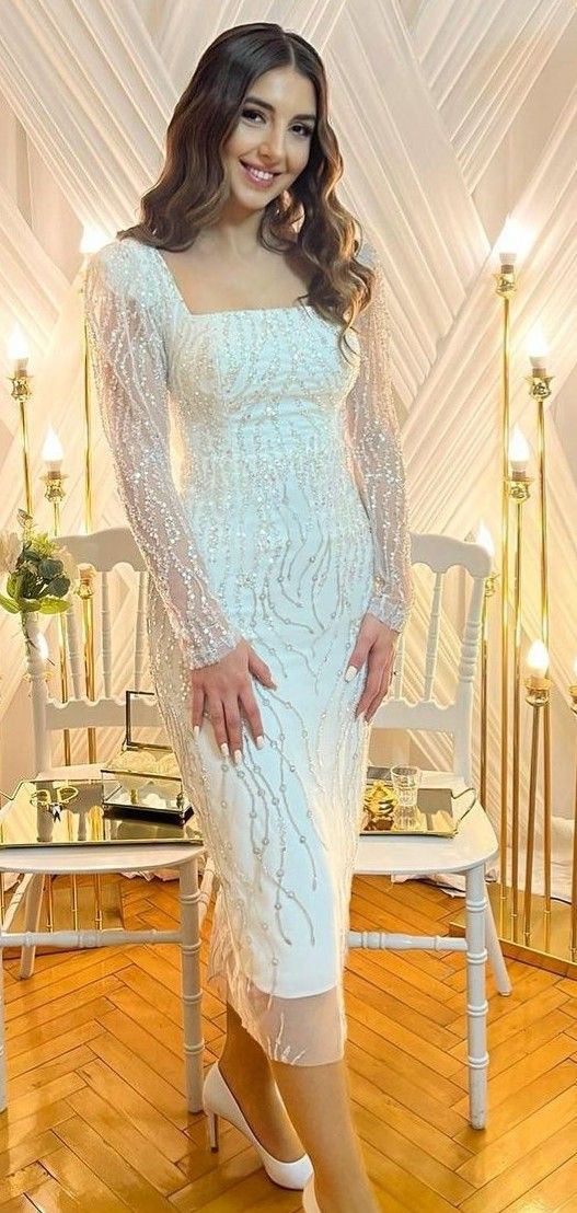 White Evening Gown,Sheath Prom Dress Party Dress      fg4009