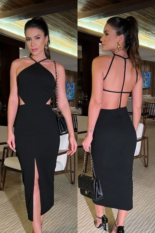 Black Party Dress Lady Fashion Homecoming Gown     fg3691