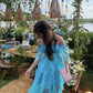 Off The Shoulder Blue Long Prom Dress,Charming Blue Evening Dress      fg3951