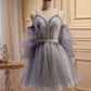 Vintage Elegant Short Formal Dress, Quinceañera Dress Homecoming Dresses V Neck Graduation Dress     fg3420