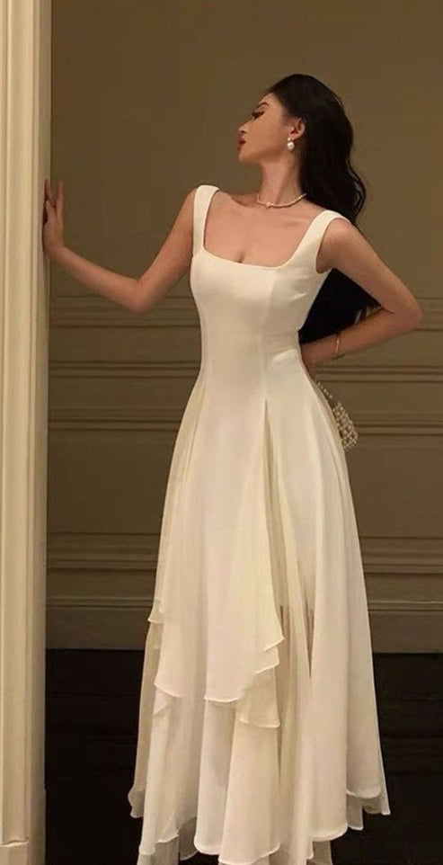 Sexy A Line Long Senior Chiffon Black Evening Prom Dress Formal Dress main image 0