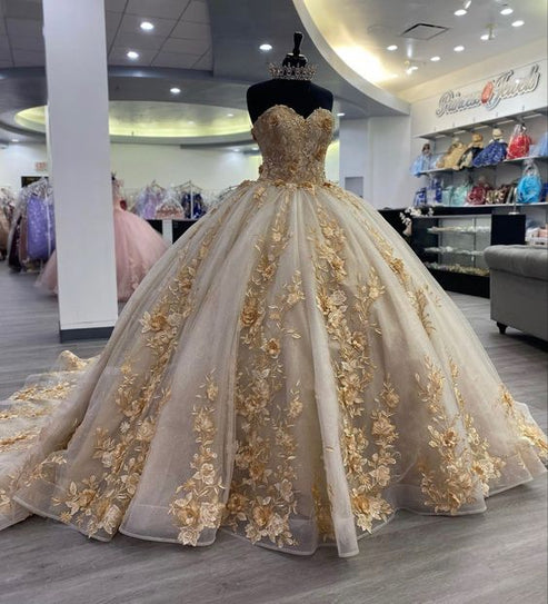 Luxury Quinceanera Dresses Applique Beaded Corset Ball Gown Prom Sweet 16 Dress    fg2492