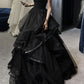 Sleeveless High Waist Irregular Black Prom Dress     fg3801