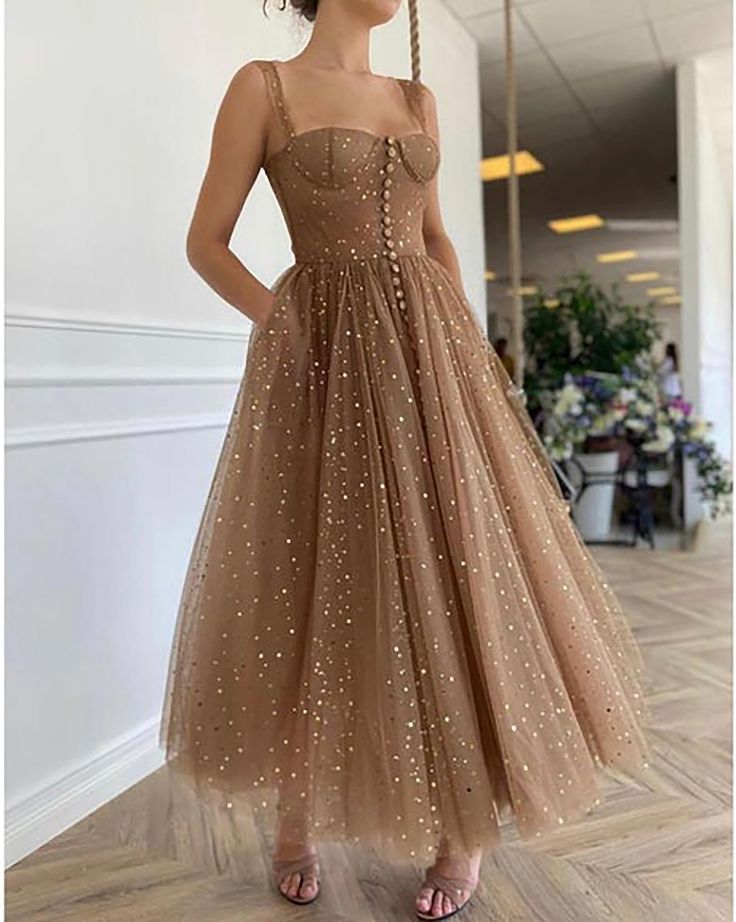 khaki dress formal Classy Elegant Khaki Long Sleeve Formal Party Dress Aesthetic Ball Gown