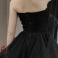 Sleeveless High Waist Irregular Black Prom Dress     fg3801