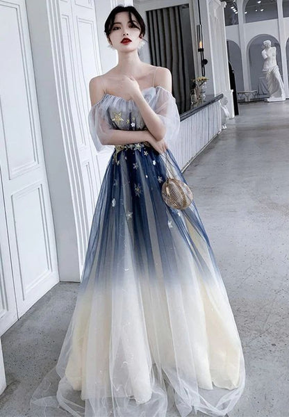 Blue Aline tulle long prom dress blue tulle formal dress fg4007 formalgowns Blue Aline tulle long prom dress blue tulle formal dress fg4007 formalgowns