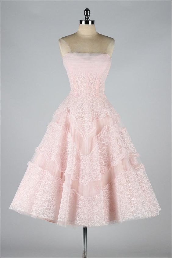 Vintage Inspired Strapless Soft Pink Short Prom Evening Dress Homecoming Dresses     fg3435