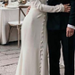 Elegant Off White Unique Wedding Dress Long Bridal Gown   fg7557