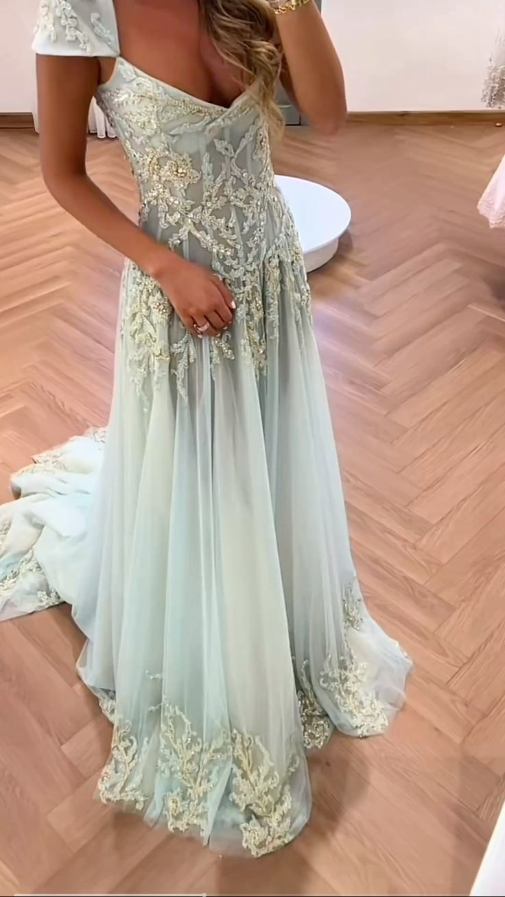 V Neck Tulle Beaded Prom Dress Classy Evening Dress Birthday Gown fg83 –  formalgowns