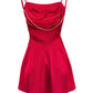 Robe de soirée courte rouge sexy, robe de cocktail, robe de fête d'anniversaire courte fg7889