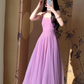 A Line Purple Tulle Long Prom Dress Sexy Evening Dresses   fg7659