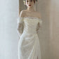 Off Shoulder Lace Long Wedding Dress Evening Party Dresses    fg7704