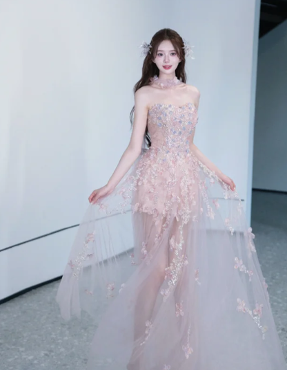 Strapless Tulle Prom Party Dress Birthday Dress Evening Dress fg8654