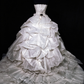 Strapless  Wedding Ball Gown with Ruffled Organza Skirt & 3D Florals fg8955